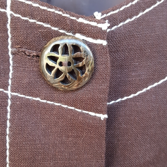 10 SCOTT TAYLOR LINED DARK BROWN BOLD WHITE STITCH BELTED UTILITY JACKET - Picture 12 of 16